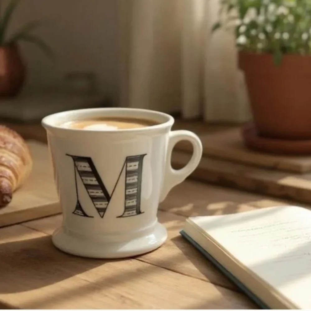 Anthropologie Monogram Initial Letter M Coffee Tea Mug - Picture 1 of 9